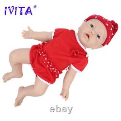 Ivita 17'' Silicone Reborn Baby Girl Doll Lifelike Mignon Chubby Baby Kids Jouets