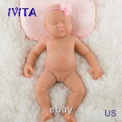 Ivita 18.5'' Eyes Closed Silicone Reborn Baby Girl Newborn Baby Doll 3700g