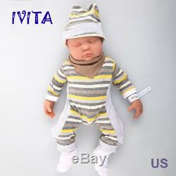 Ivita 18,5 '' Full Soft Body Bébé Reborn Silicone Boy Réel Doll Baby Sleeping