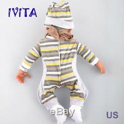 Ivita 18,5 '' Full Soft Body Bébé Reborn Silicone Boy Réel Doll Baby Sleeping