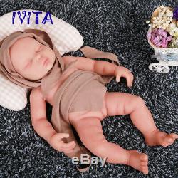 Ivita 18,5 ' ' Soft Silicone Doll Réincarné Lifelike Yeux Fermés Bébé 3700g Jouet
