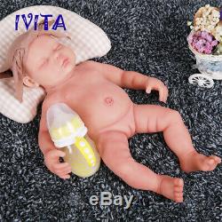 Ivita 18,5 ' ' Soft Silicone Doll Réincarné Lifelike Yeux Fermés Bébé 3700g Jouet