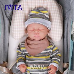 Ivita 18'' Full Body Silicone Reborn Baby Eyes Closed Cute Girl Doll 3200g
