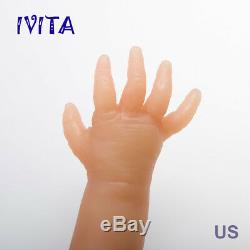 Ivita 18 Pouces Baby Doll-yeux Fermés Fille Full Body Silicone Souple Lifelike Réincarné