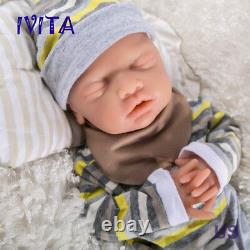 Ivita 18 Pouces Eyes-fermés Baby Doll Girl Full Body Soft Silicone Lifelike Reborn