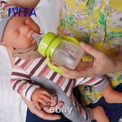 Ivita 18 Pouces Eyes-fermés Baby Doll Girl Full Body Soft Silicone Lifelike Reborn