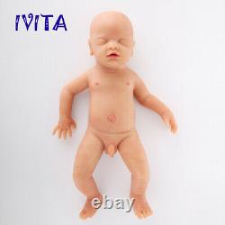 Ivita 18 '' Reborn Nuisettes Full Body Silicone Main Sleeping Doll Boy Cadeaux