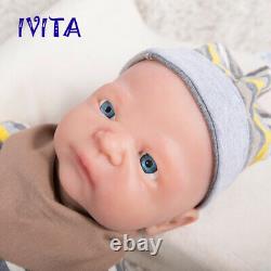 Ivita 21'' Big Silicone Reborn Baby 4900g Realistic Big Eyes Silicone Girl Doll