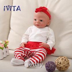 Ivita 21 Full Body Silicone Doll Big Eyes Cute Girl Toy Baby+clothes Cadeau De Noël