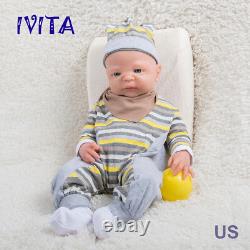 Ivita 21'' Reborn Baby Girl Doll Realistic Newborn Silicone Doll Cadeau De Noël