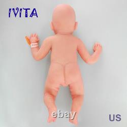 Ivita 21'' Reborn Baby Girl Doll Realistic Newborn Silicone Doll Cadeau De Noël
