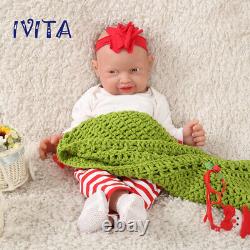 Ivita 23'' Adorable Reborn Baby Girl Full Body Silicone Doll Kids Playmate Toys