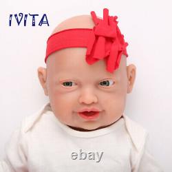 Ivita 23'' Adorable Reborn Baby Girl Full Body Silicone Doll Kids Playmate Toys