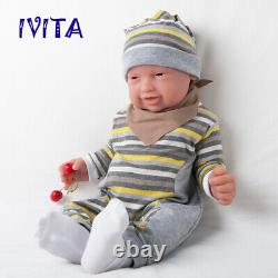 Ivita 23'' Big Reborn Boy Full Body Silicone Doll Adorable Sourire Bébé Bébé