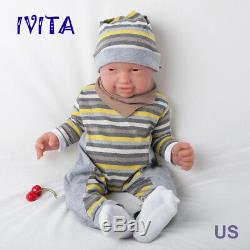 Ivita 23 '' Big Réincarné Full Body En Silicone Poupée Adorable Sourire Du Nouveau-né Bébé