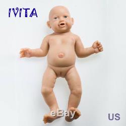 Ivita 23 '' Big Réincarné Full Body En Silicone Poupée Adorable Sourire Du Nouveau-né Bébé