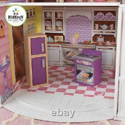 Kidkraft Country Estate Dollhouse, Grande Poupée En Bois Mansion S’adapte Barbie Dolls