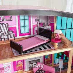 Kidkraft Shimmer Mansion Dollhouse Dollhouse En Bois Convient Barbie Les Poupées De Taille
