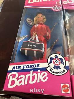 LOT - Mattel Édition Spéciale Air Force, Armée, Marine Barbies, toutes neuves, jamais ouvertes