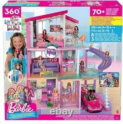 Maison de poupée Barbie DreamHouse avec plus de 70 accessoires, ascenseur fonctionnel et toboggan