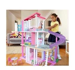 Maison de poupée Barbie DreamHouse avec plus de 70 accessoires, ascenseur fonctionnel et toboggan