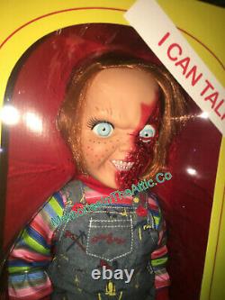Mezco Child's Play 3 Parler Pizza Face Chucky Doll Mega Taille 15 Figure Nouveau