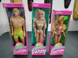 NOUVEL ensemble Barbie Sun Sensation 1991 Barbie Ken Skipper Jazzie Kira Mattel NIB 5\6