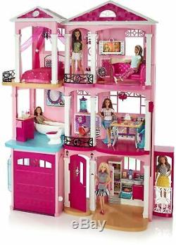 Nouveau Barbie Dreamhouse Avec 70+ Accessoires Pieces Rêve Playset Doll House Filles