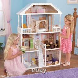 Nouveau Kidkraft Savannah Dollhouse 4 Niveaux Filles Barbie Meubles Poupée Jouer Maison