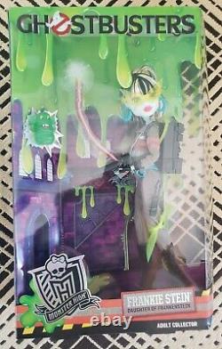 Nouveau Monster High Ghostbusters Frankie Stein 2016 Sdcc Proton Pack Slimer Rare
