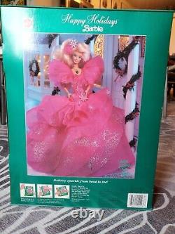 Nouveau Nrfb Happy Holidays Barbie Doll 1990 Édition Spéciale 4098 Mattel