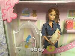 Nouveau Rare Barbie Jouer Toute La Journée Midge & Baby Happy Family Nursery Set Non Enceinte