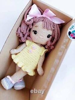 Poupée Amigurumi jouet crochet artisanat fait main sécurité tricotée enfants Nouvelle fille