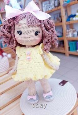 Poupée Amigurumi jouet crochet artisanat fait main sécurité tricotée enfants Nouvelle fille