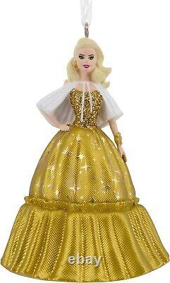 Poupée Barbie de vacances avec cheveux blonds et ensemble d'ornements de cheveux noirs - Cadeau de Noël 2023 pour collectionneurs