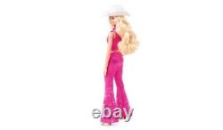 Poupée Barbie du film Margot Robbie, poupée de collection vêtue d'une tenue de cowgirl rose