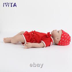 Poupée Reborn en silicone IVITA de 19 pouces, poupée bébé fille en silicone souple avec tétine