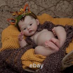 Poupée Reborn garçon en vinyle à corps complet de 18 pouces, bébé nouveau-né avec cheveux doux en mohair, fait main - CADEAU DE NOËL