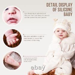 Poupée bébé réaliste en silicone platine complet de 22 pouces et 7,6 livres, poupées bébé renaissantes