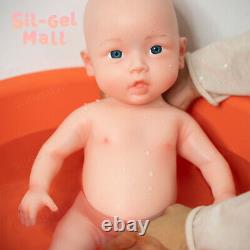 Poupée bébé reborn en silicone souple pour fille adorable de 18.5 pouces qui peut boire et uriner