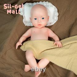 Poupée bébé reborn en silicone souple pour fille adorable de 18.5 pouces qui peut boire et uriner