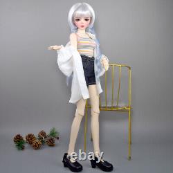 Poupée belle BJD de 56 cm avec tête ouvrable, yeux changeables et accessoires complets