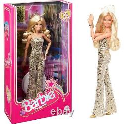 Poupée de collection Barbie dans le film Margot Robbie en combinaison disco dorée - LIVRAISONRAPIDE