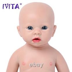 Poupée en silicone à corps entier IVITA de 19 pouces et de 3700g, fille bébé renaissant, jouet nouveau-né à 100%