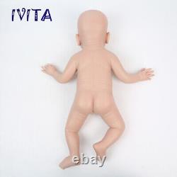 Poupée en silicone réaliste IVITA de 21 pouces avec les yeux fermés, une bouche ouverte et un air de nouveau-né