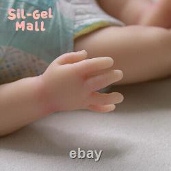 Poupée en silicone solide corps entier de 18,5 pouces - Bébé reborn poupées nouveau-né fille souriante