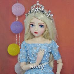 Poupée princesse fille BJD de 1/3 de 24 pouces avec yeux, perruques, chaussures, vêtements ensemble complet