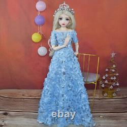 Poupée princesse fille BJD de 1/3 de 24 pouces avec yeux, perruques, chaussures, vêtements ensemble complet