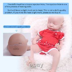 Poupée reborn en silicone souple pour collectionneurs de cadeaux pour bébé fille nouveau-née de 17 po avec les yeux fermés