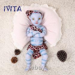 Poupée renaissante en silicone souple IVITA de 18 pouces avec des yeux ambrés, bébé fée réaliste infantile (Fille)